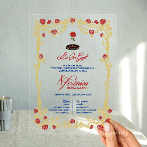 Beauty and The Beast Acrylic Wedding Invitations CWIA70